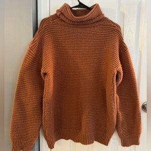 Cozy Burnt Orange Turtleneck Sweater